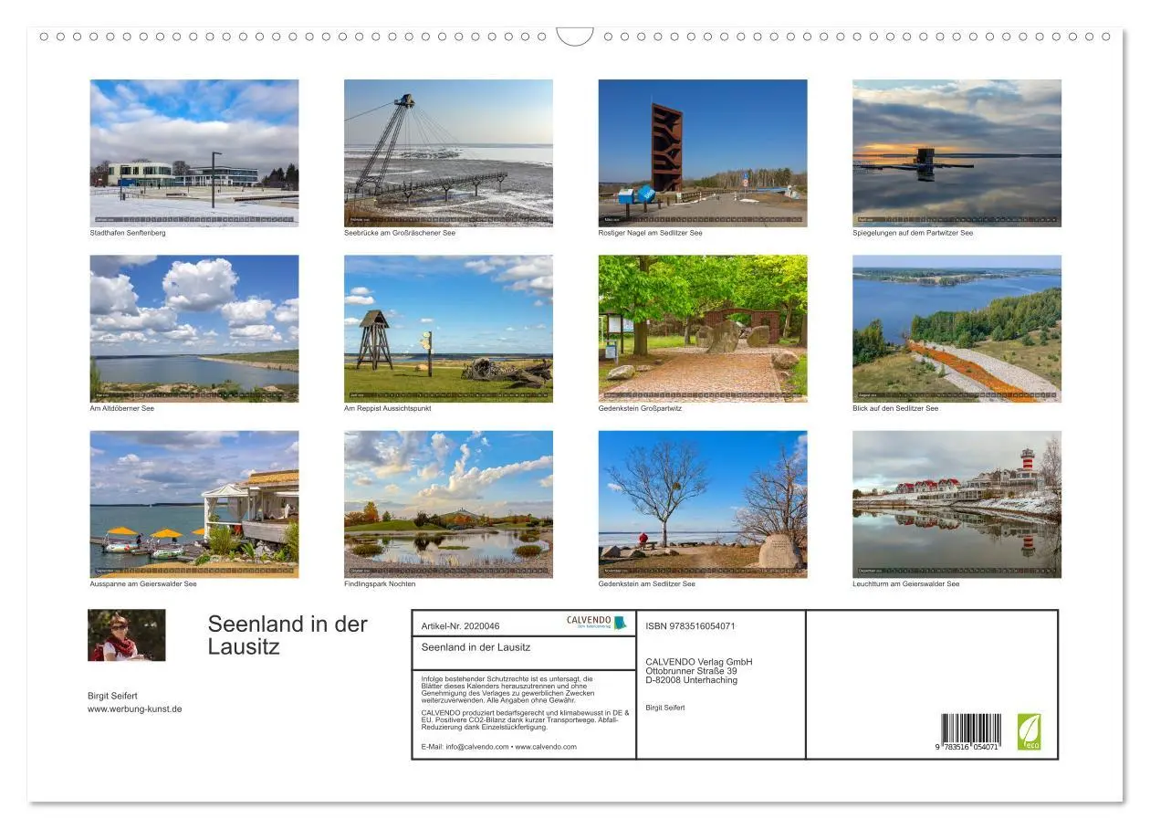 Bild: 9783516054071 | Seenland in der Lausitz (Wandkalender 2026 DIN A2 quer), CALVENDO...