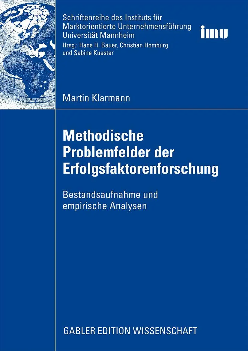 Cover: 9783834914071 | Methodische Problemfelder der Erfolgsfaktorenforschung | Klarmann | xx