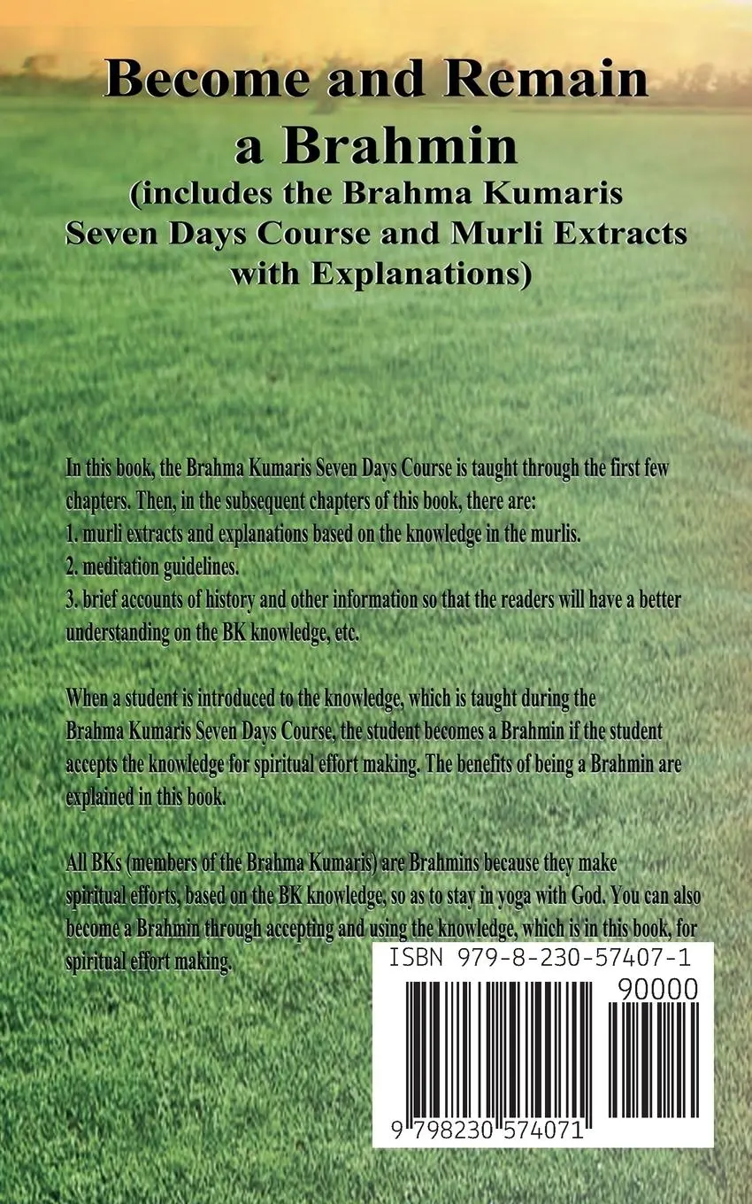 Rückseite: 9798230574071 | Become and Remain a Brahmin (includes the Brahma Kumaris Seven Days...