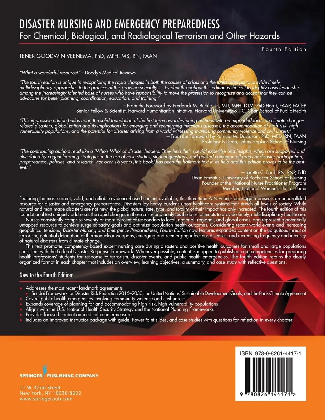Rückseite: 9780826144171 | Disaster Nursing and Emergency Preparedness | Veenema | Taschenbuch