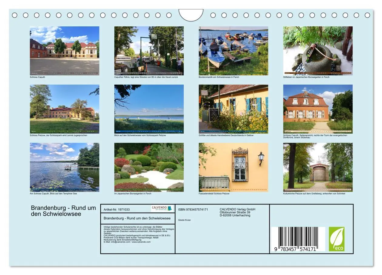 Bild: 9783457574171 | Brandenburg - Rund um den Schwielowsee (Wandkalender 2026 DIN A4...