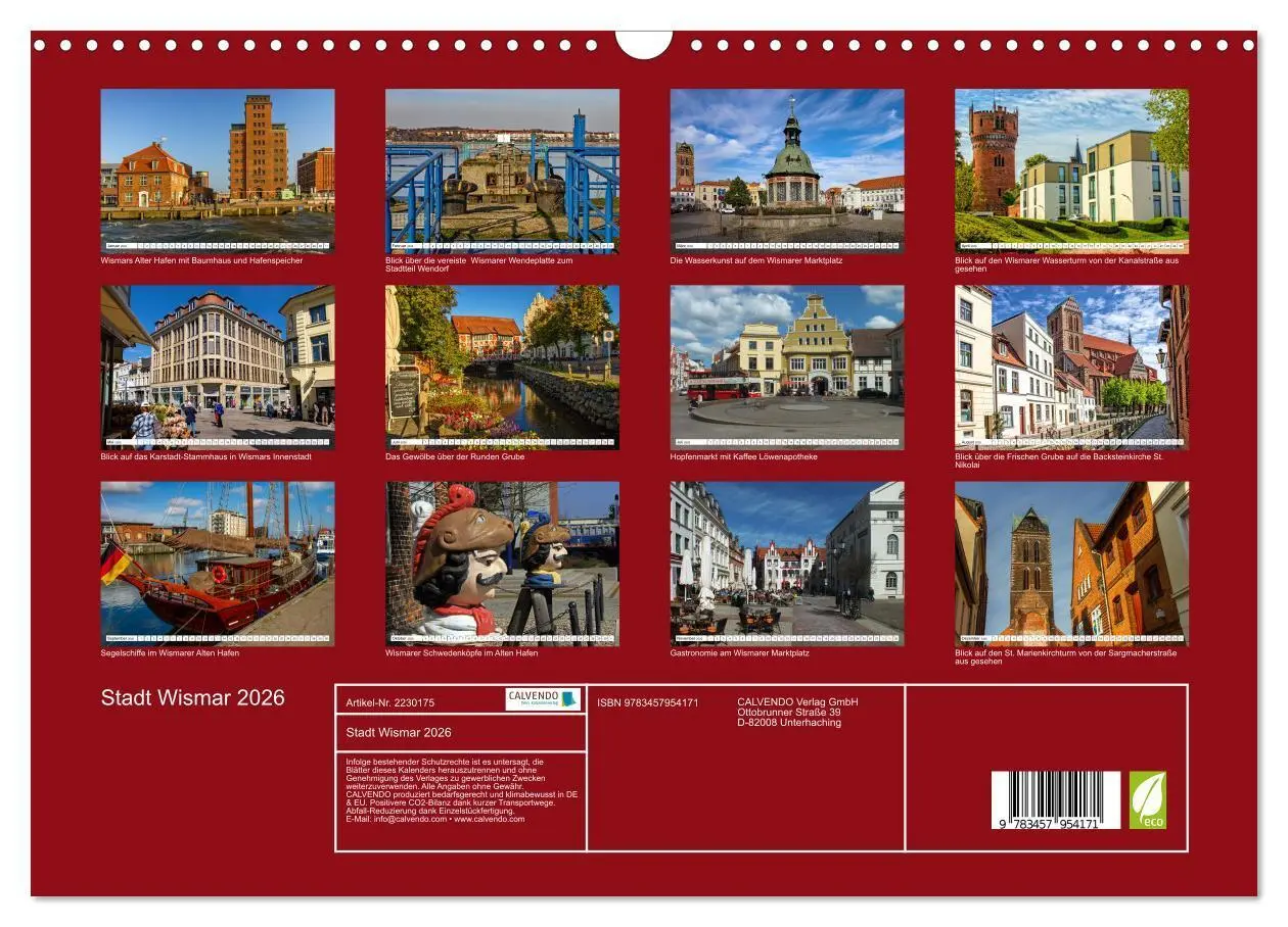 Bild: 9783457954171 | Stadt Wismar 2026 (Wandkalender 2026 DIN A3 quer), CALVENDO...