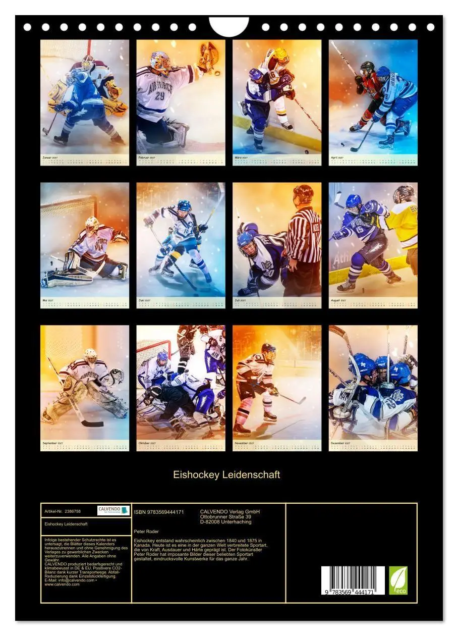 Bild: 9783569444171 | Eishockey Leidenschaft (Wandkalender 2027 DIN A4 hoch), CALVENDO...