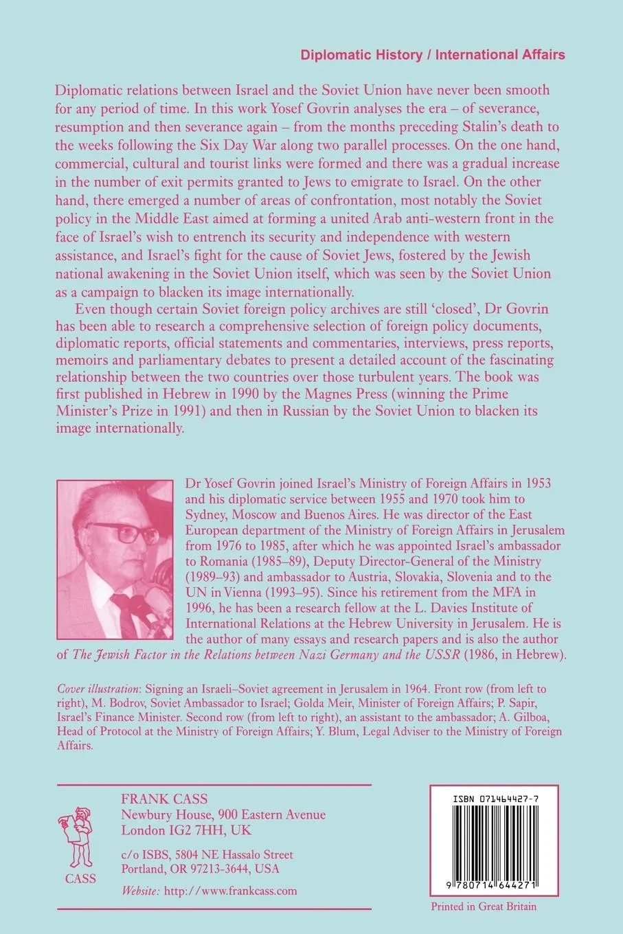 Rückseite: 9780714644271 | Israeli-Soviet Relations, 1953-1967 | From Confrontation to Disruption