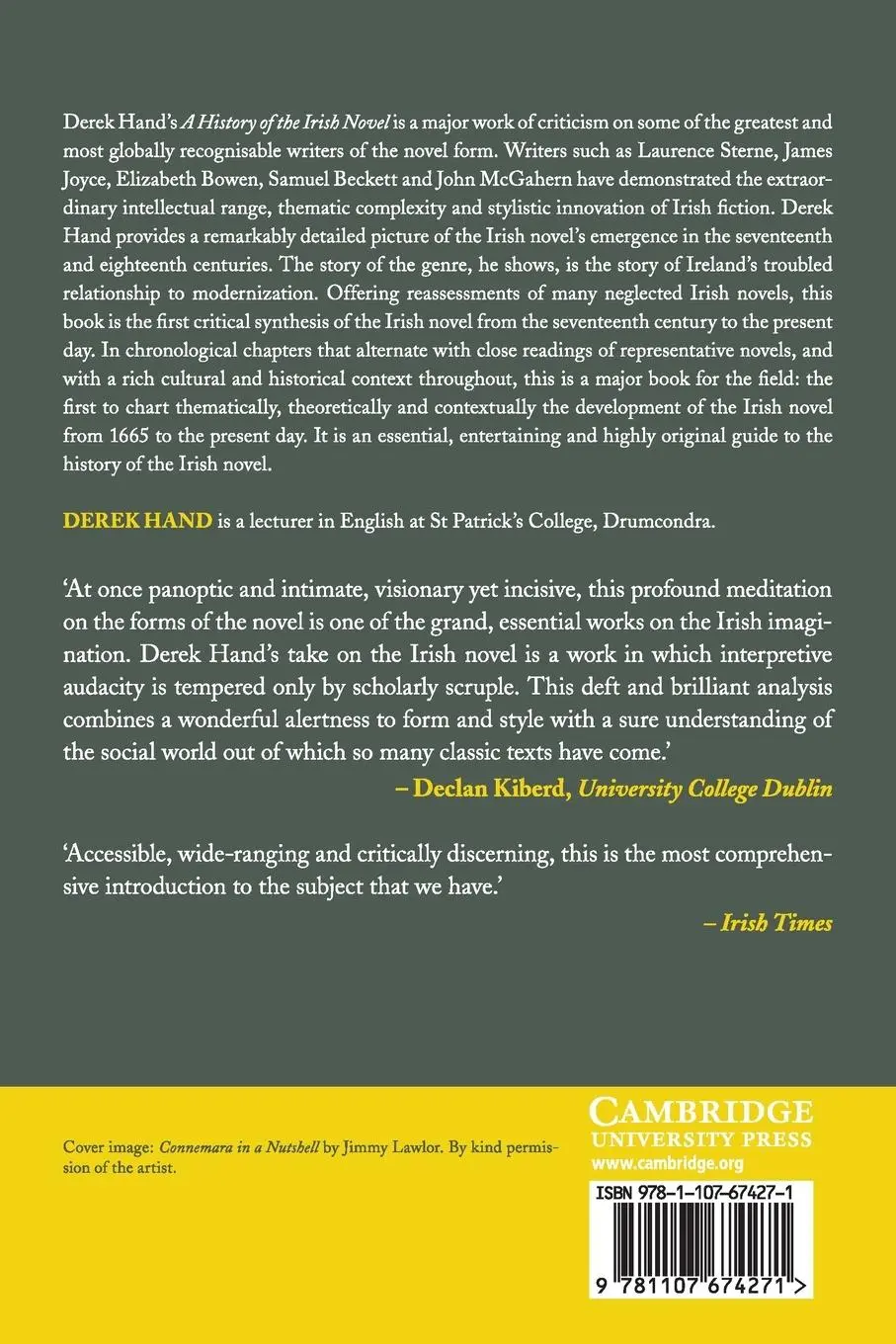 Rückseite: 9781107674271 | A History of the Irish Novel | Derek Hand | Taschenbuch | Englisch