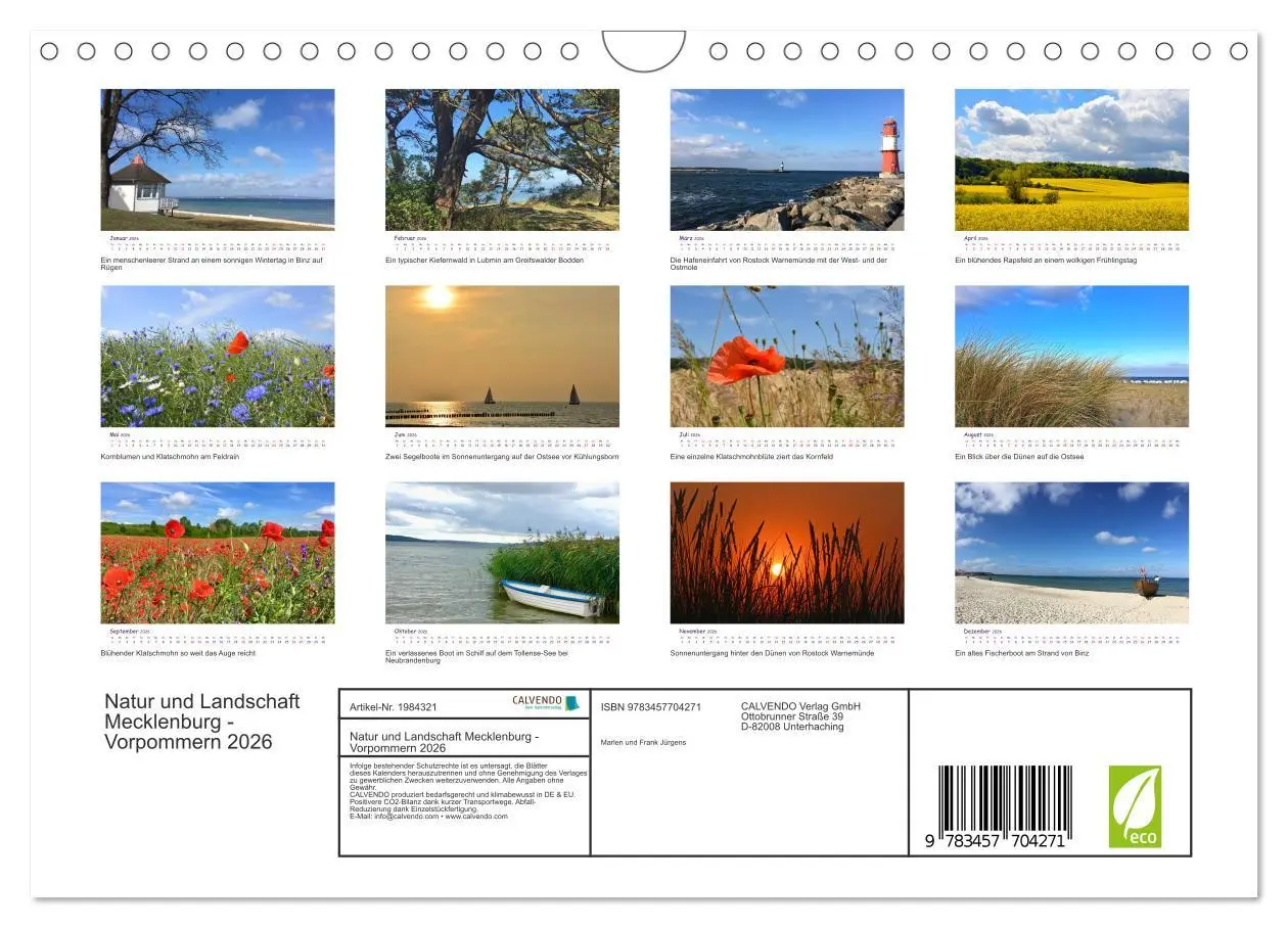 Bild: 9783457704271 | Natur und Landschaft Mecklenburg - Vorpommern 2026 (Wandkalender...