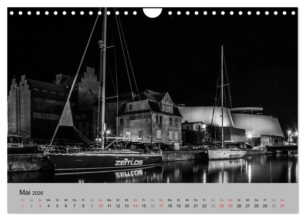 Bild: 9783516034271 | Hansestadt Stralsund bei Nacht (mit GPS-Koordinaten) (Wandkalender...