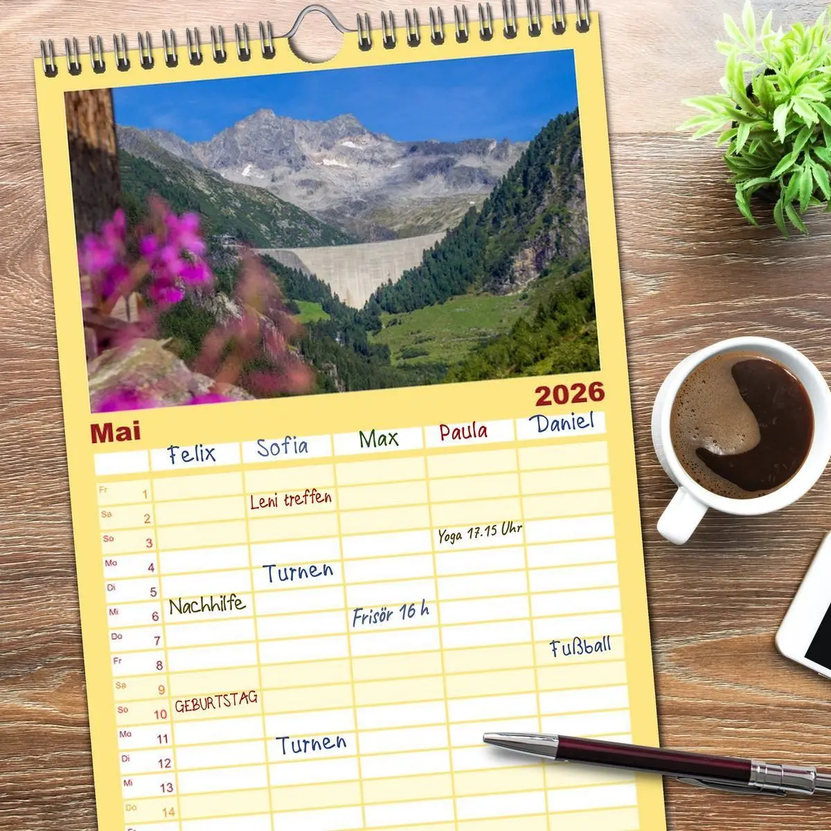 Bild: 9783516724271 | Familienplaner 2026 - Die Zillertaler Alpen mit 5 Spalten...