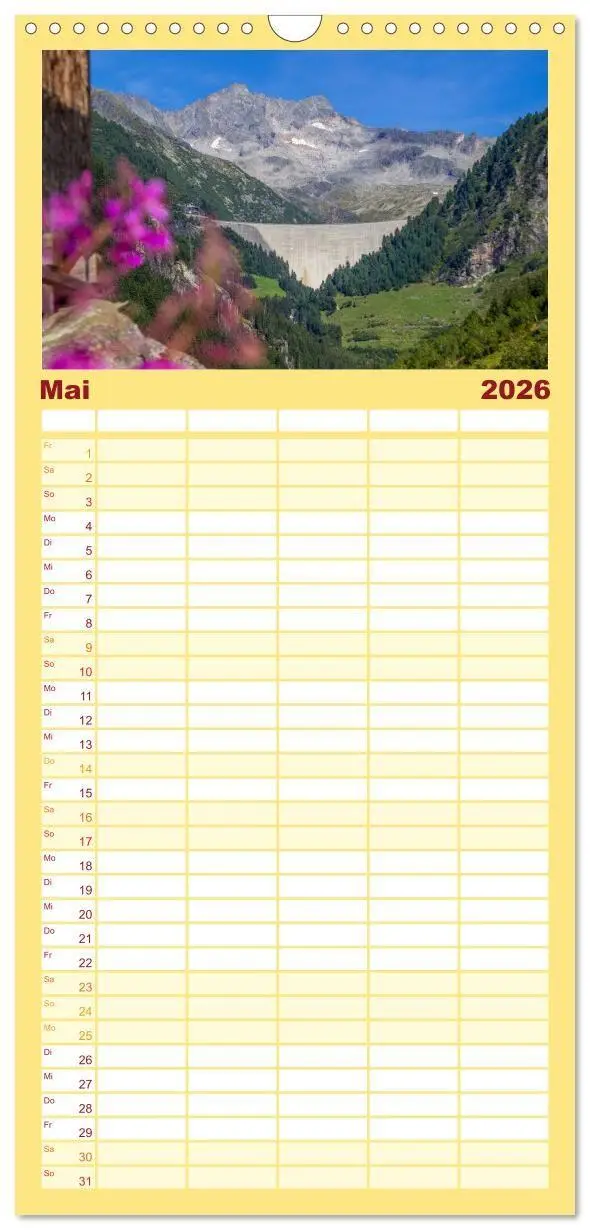 Bild: 9783516724271 | Familienplaner 2026 - Die Zillertaler Alpen mit 5 Spalten...