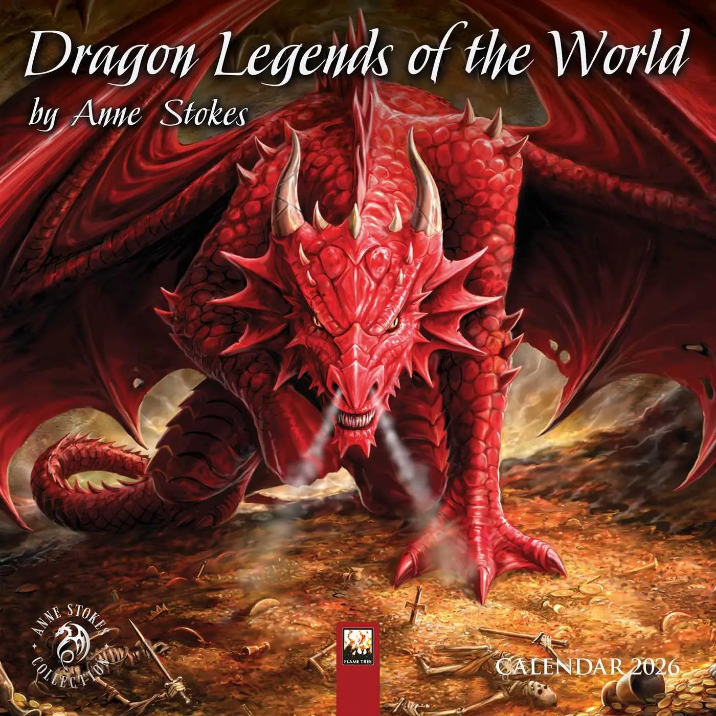 Cover: 9781835624371 | Anne Stokes: Dragon Legends of the World Mini Wall Calendar 2026...
