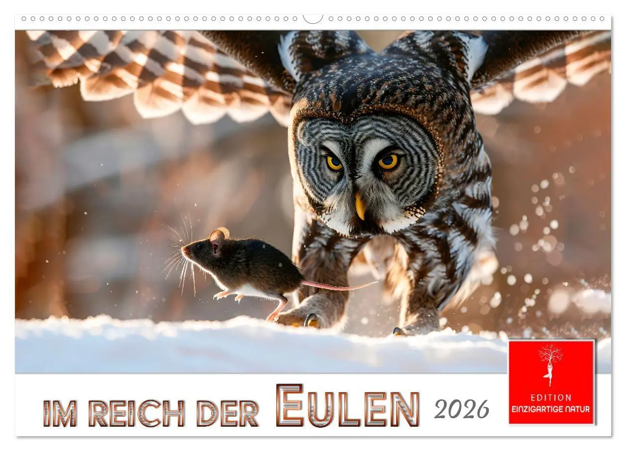 Cover: 9783457314371 | Im Reich der Eulen (Wandkalender 2026 DIN A2 quer), CALVENDO...
