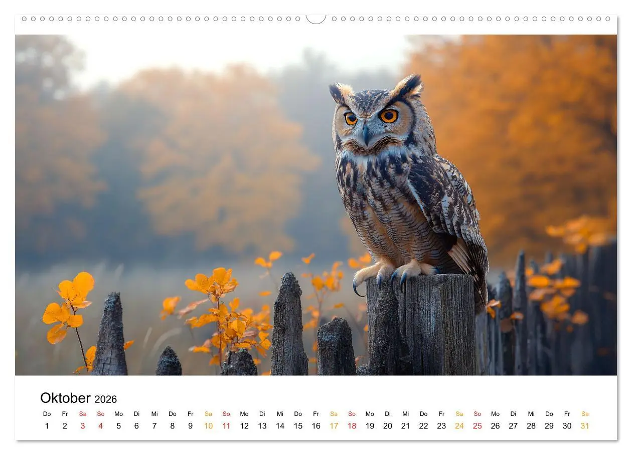 Bild: 9783457314371 | Im Reich der Eulen (Wandkalender 2026 DIN A2 quer), CALVENDO...