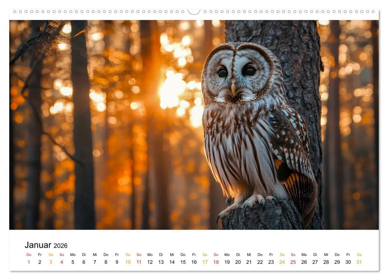 Bild: 9783457314371 | Im Reich der Eulen (Wandkalender 2026 DIN A2 quer), CALVENDO...