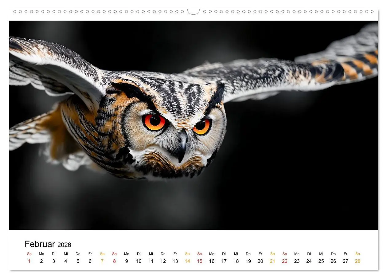 Bild: 9783457314371 | Im Reich der Eulen (Wandkalender 2026 DIN A2 quer), CALVENDO...
