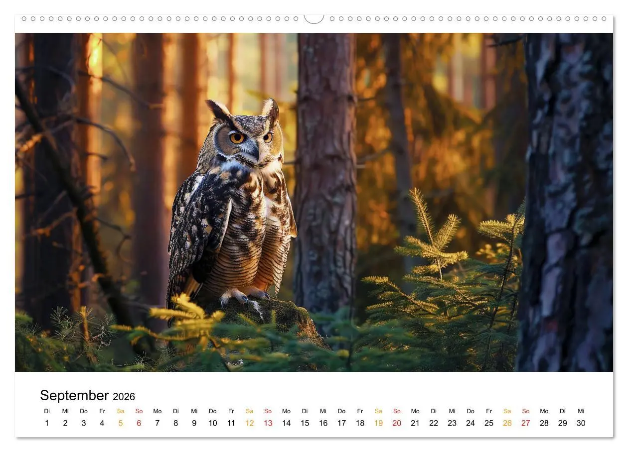 Bild: 9783457314371 | Im Reich der Eulen (Wandkalender 2026 DIN A2 quer), CALVENDO...