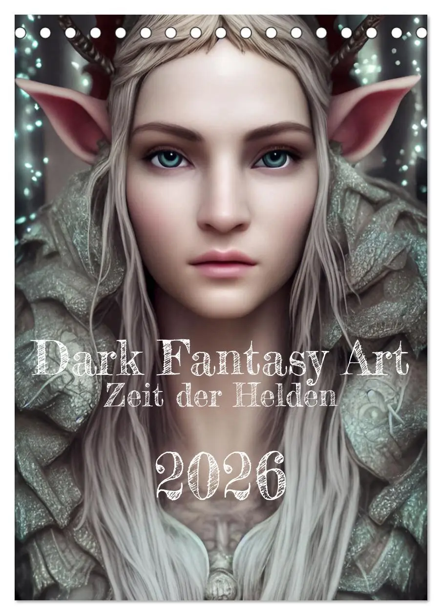 Cover: 9783516334371 | Dark Fantasy Art - Zeit der Helden (Tischkalender 2026 DIN A5...
