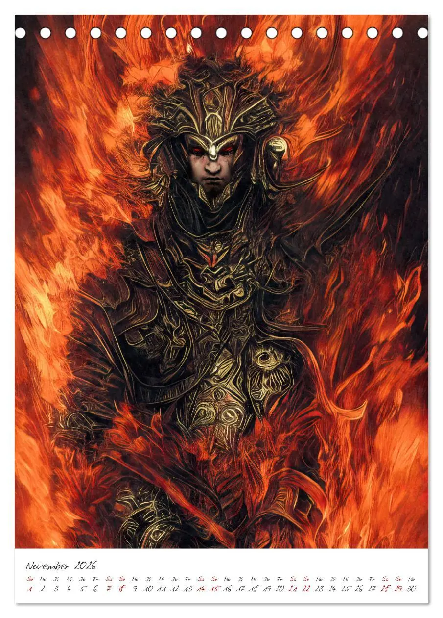 Bild: 9783516334371 | Dark Fantasy Art - Zeit der Helden (Tischkalender 2026 DIN A5...