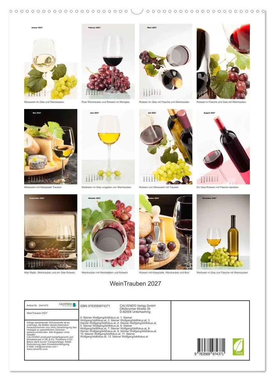 Bild: 9783569974371 | WeinTrauben 2027 (hochwertiger Premium Wandkalender 2027 DIN A2...