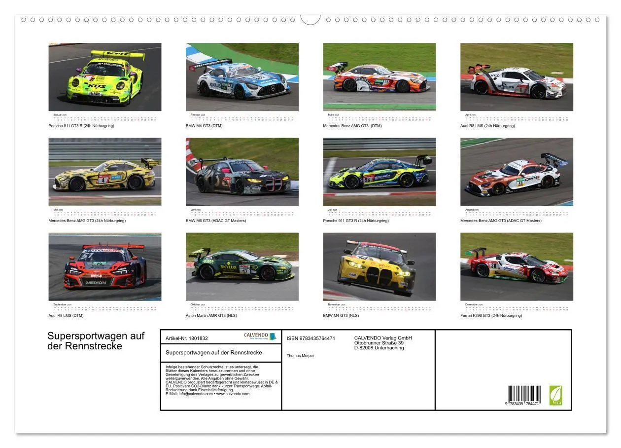 Bild: 9783435764471 | Supersportwagen auf der Rennstrecke (Wandkalender 2025 DIN A2...