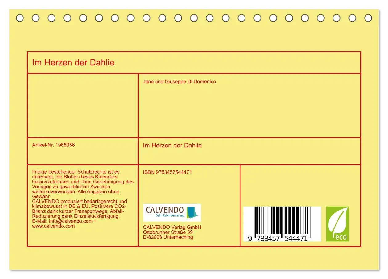 Bild: 9783457544471 | Im Herzen der Dahlie (Tischkalender 2026 DIN A5 quer), CALVENDO...