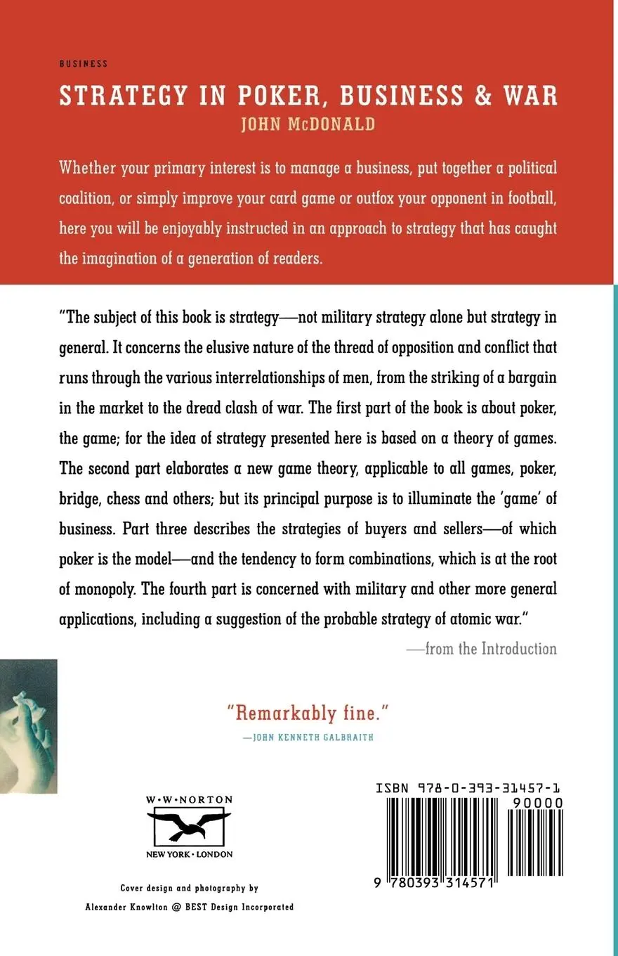 Rückseite: 9780393314571 | Strategy in Poker, Business &amp; War | John Mcdonald | Taschenbuch | 1996