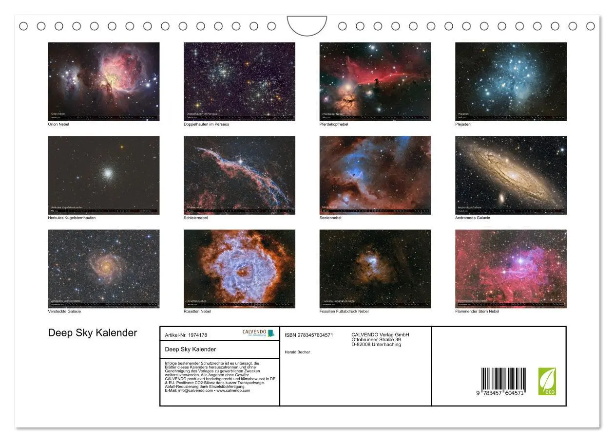 Bild: 9783457604571 | Deep Sky Kalender (Wandkalender 2026 DIN A4 quer), CALVENDO...