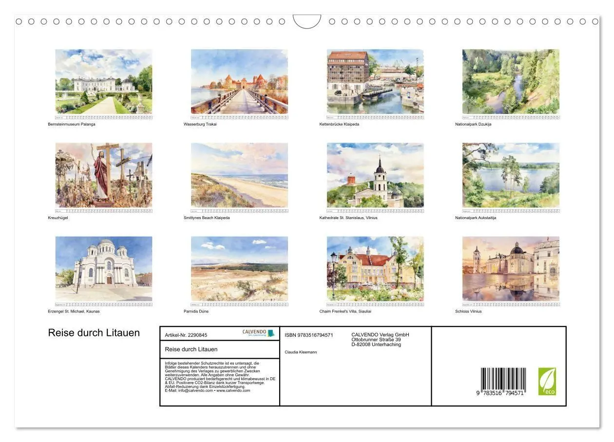 Bild: 9783516794571 | Reise durch Litauen (Wandkalender 2027 DIN A3 quer), CALVENDO...