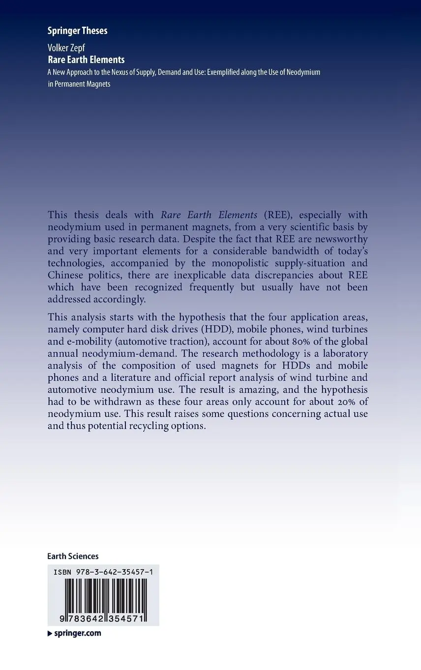 Rückseite: 9783642354571 | Rare Earth Elements | Volker Zepf | Buch | xiv | Englisch | 2013