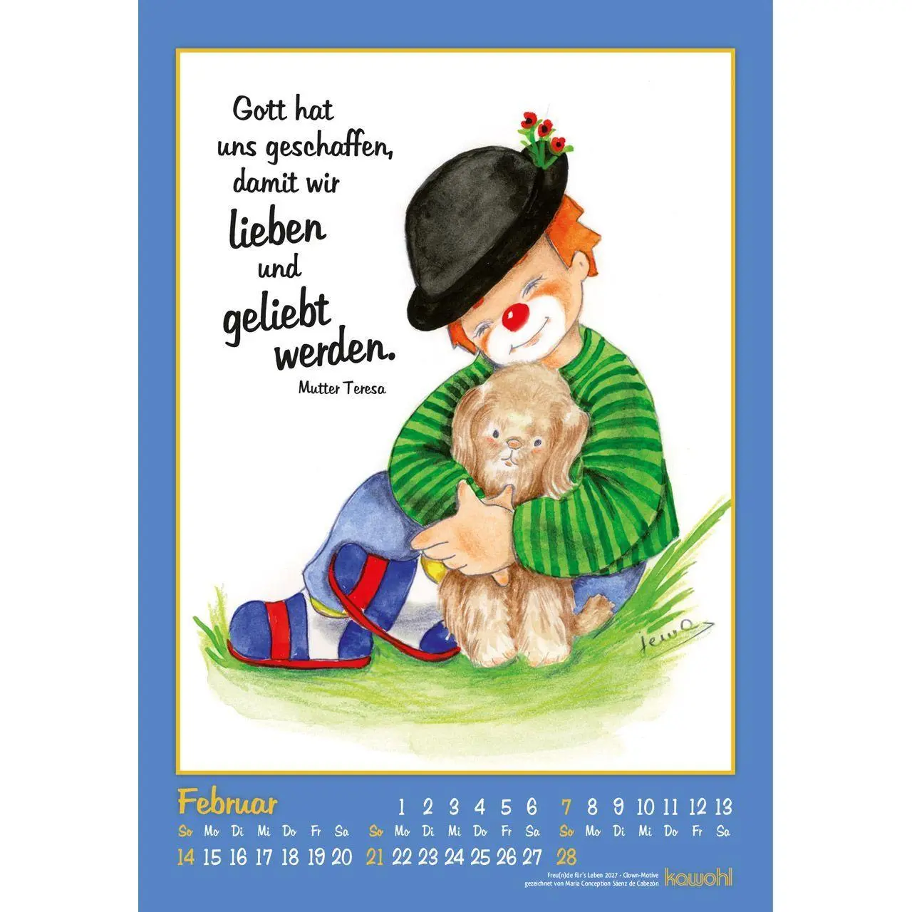 Bild: 9783754844571 | Freu(n)de für's Leben 2027 | Wandkalender mit Clown-Motiven | Cabezón