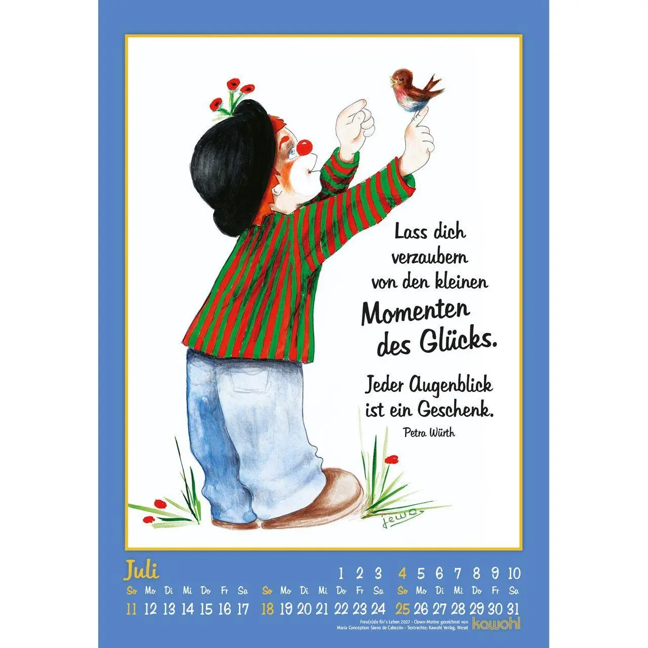 Bild: 9783754844571 | Freu(n)de für's Leben 2027 | Wandkalender mit Clown-Motiven | Cabezón