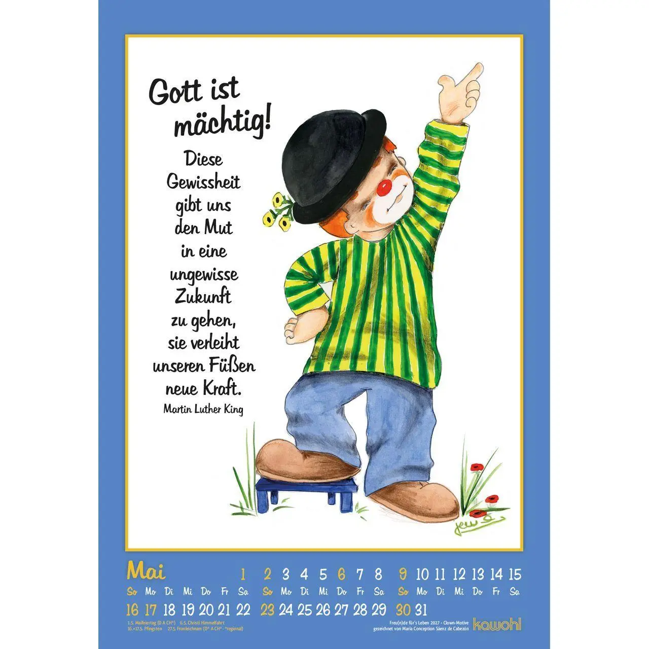 Bild: 9783754844571 | Freu(n)de für's Leben 2027 | Wandkalender mit Clown-Motiven | Cabezón