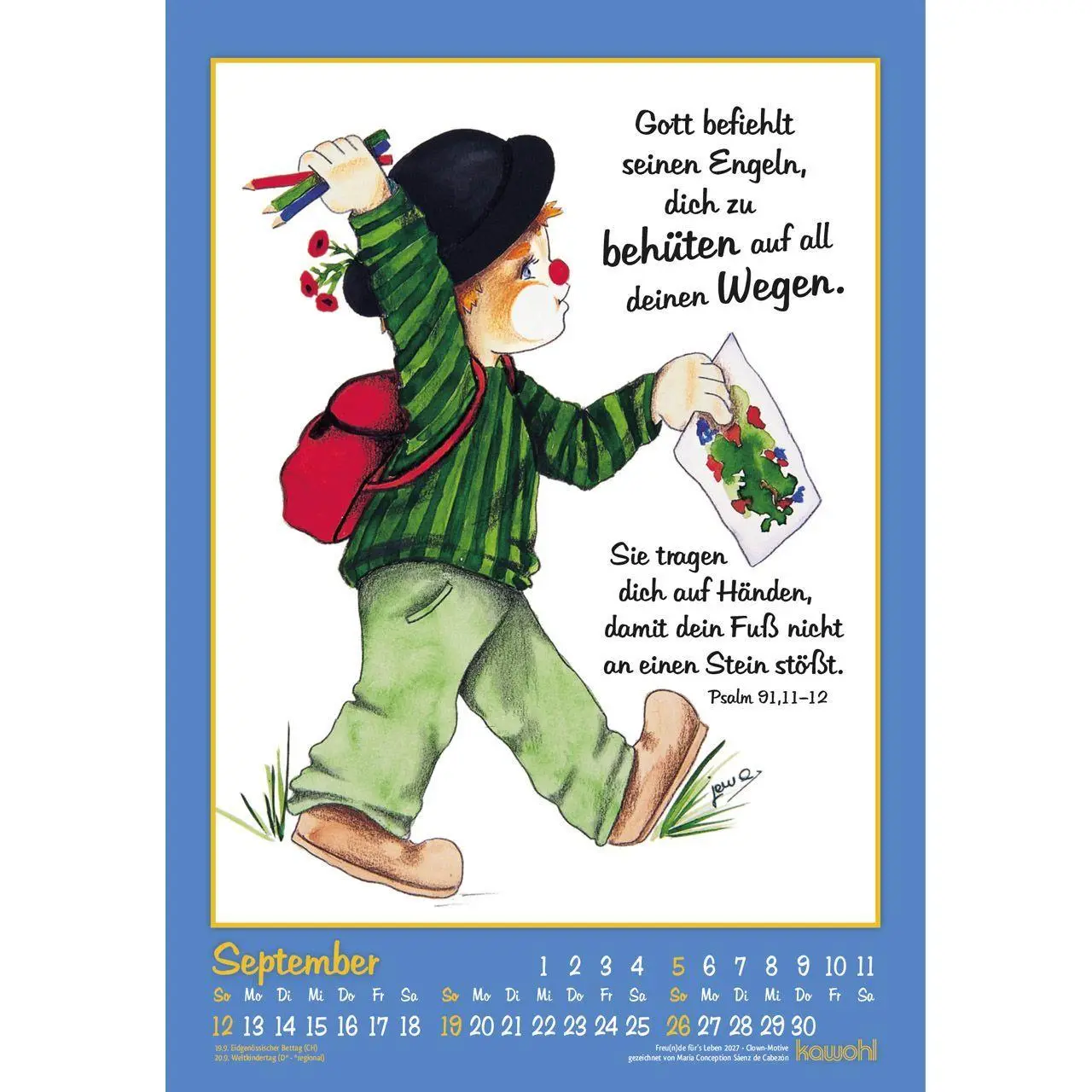 Bild: 9783754844571 | Freu(n)de für's Leben 2027 | Wandkalender mit Clown-Motiven | Cabezón