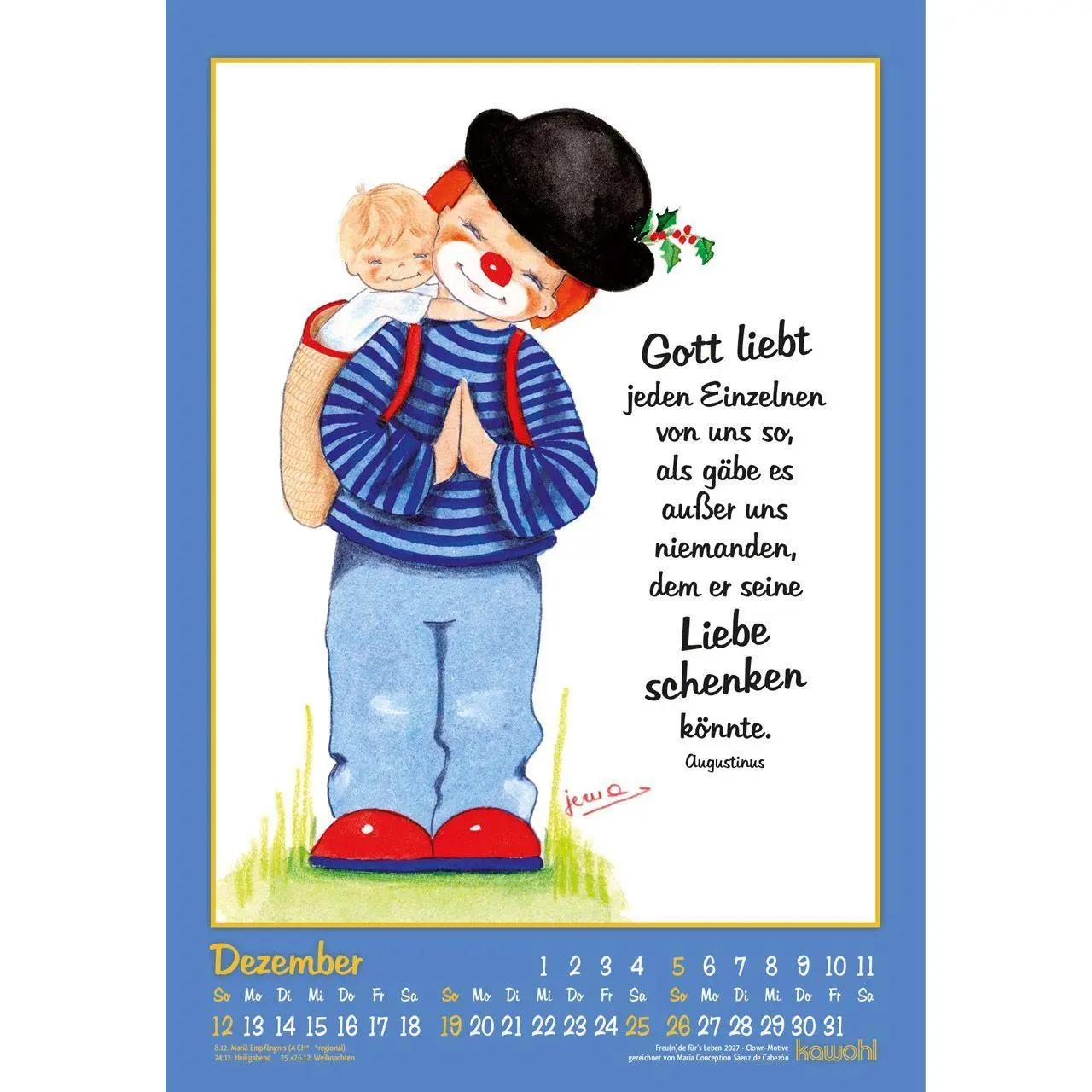 Bild: 9783754844571 | Freu(n)de für's Leben 2027 | Wandkalender mit Clown-Motiven | Cabezón