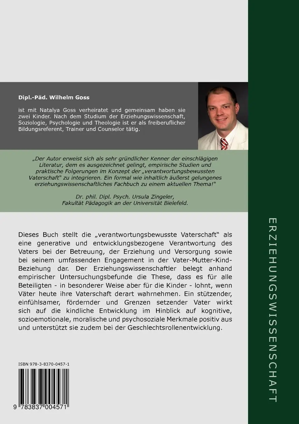 Rückseite: 9783837004571 | Verantwortungsbewusste Vaterschaft | Wilhelm Goss | Taschenbuch | 2008