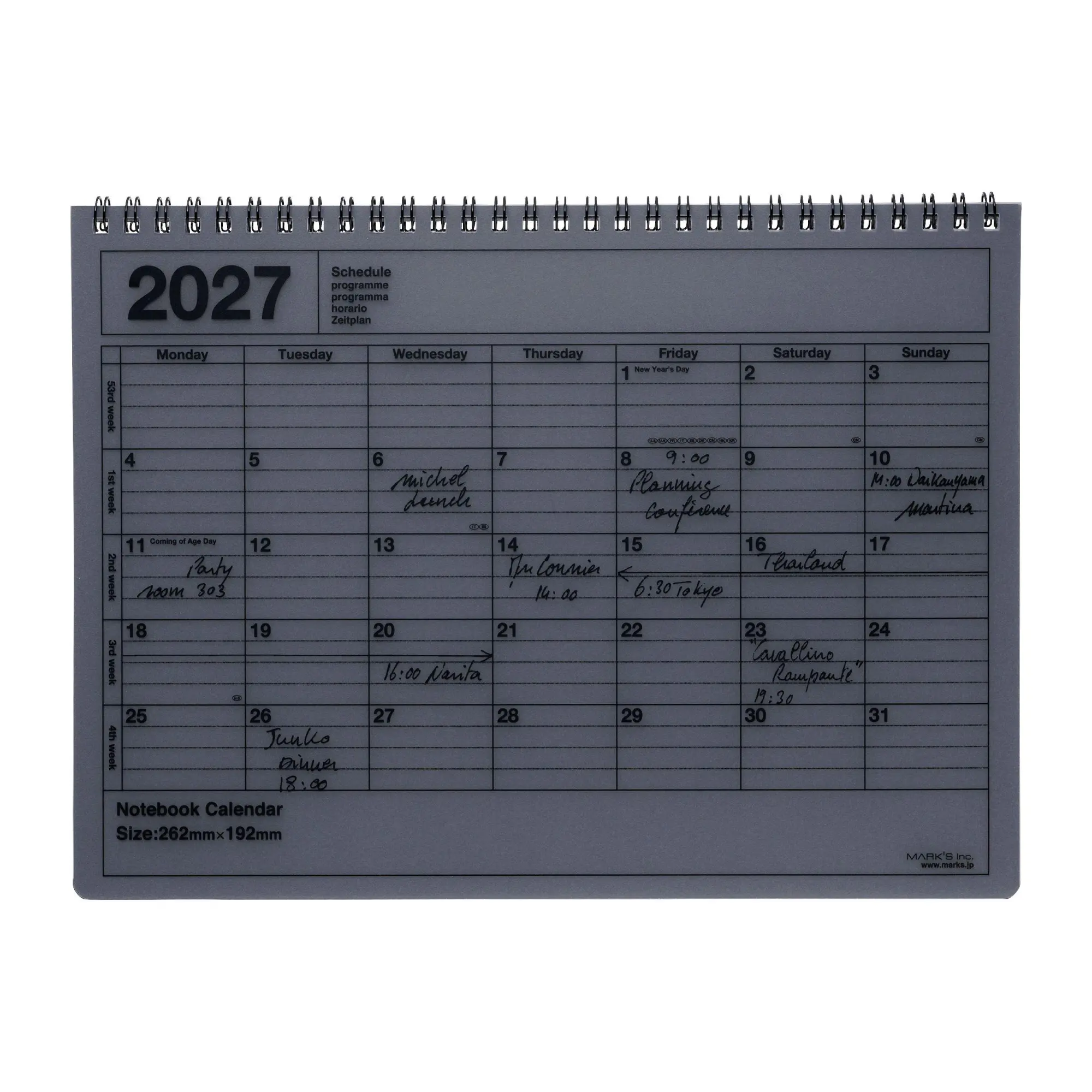 Cover: 4550045164671 | MARK'S 2027 Notebook Calendar M // Black | MARK'S Inc. | Kalender
