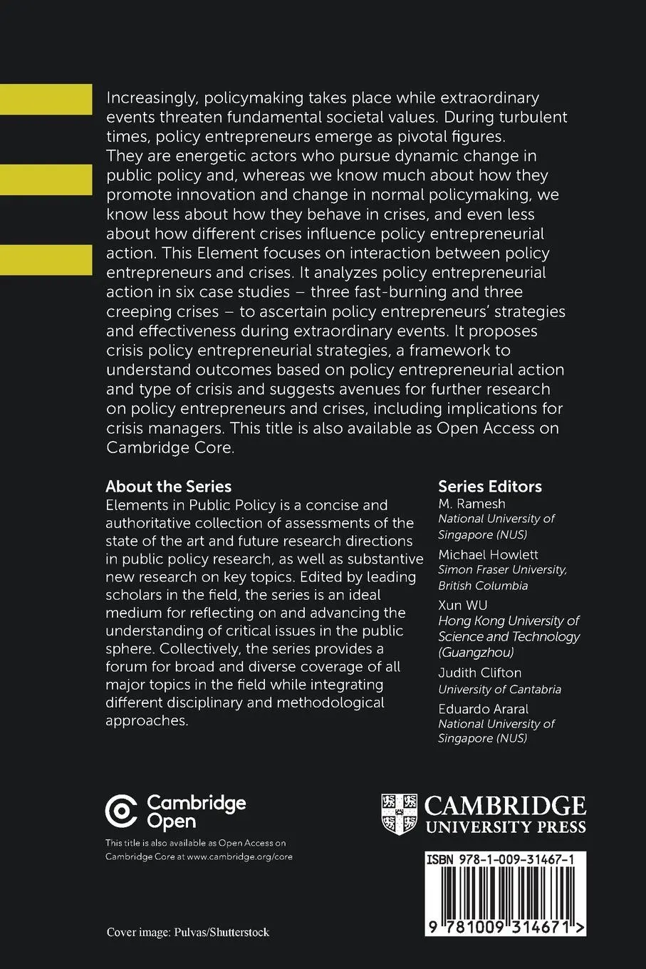 Rückseite: 9781009314671 | Policy Entrepreneurs, Crises, and Policy Change | Petridou (u. a.)