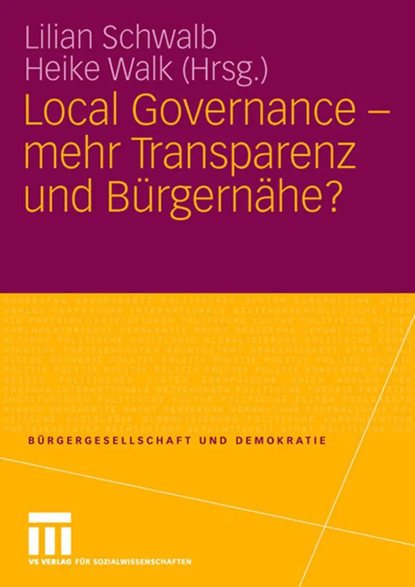 Cover: 9783531154671 | Local Governance - mehr Transparenz und Bürgernähe? | Schwalb (u. a.)