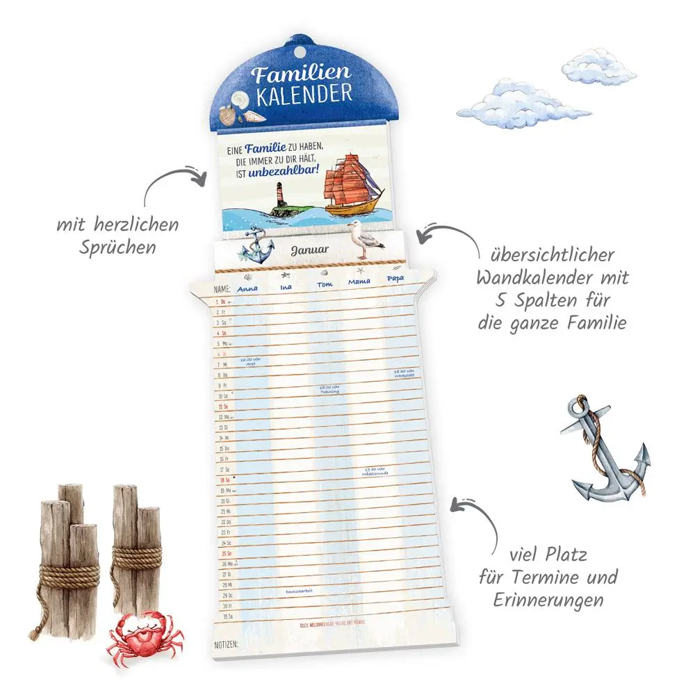 Bild: 9783988024671 | Trötsch Formkalender Familienkalender Leuchtturm 2026 | KG | Kalender