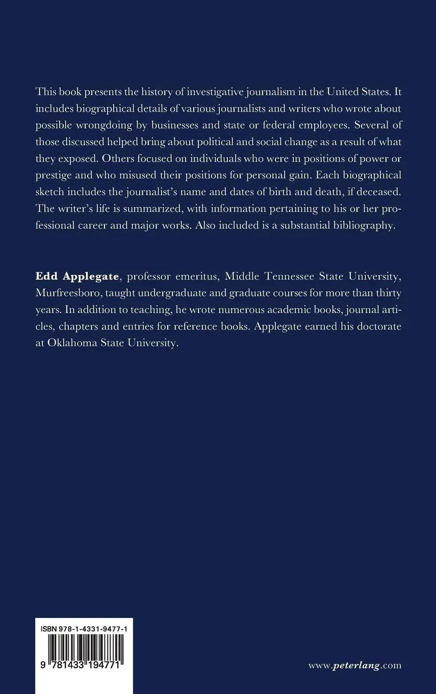 Rückseite: 9781433194771 | Investigative Journalism in the United States | Edd Applegate | Buch
