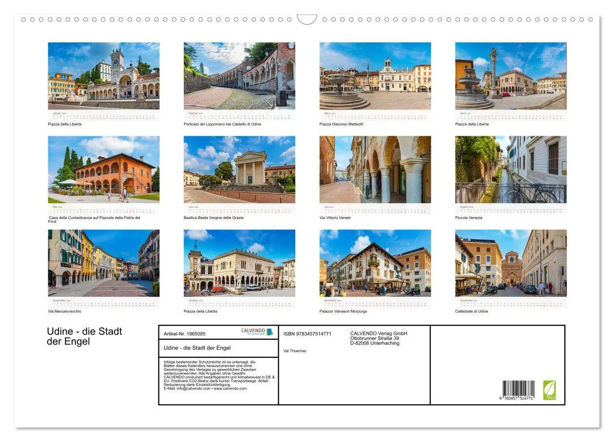 Bild: 9783457514771 | Udine - die Stadt der Engel (Wandkalender 2026 DIN A2 quer),...