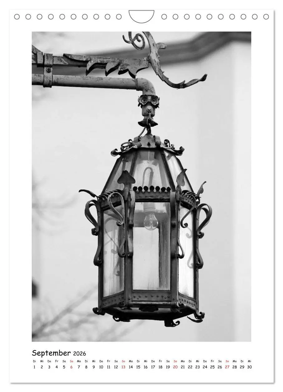 Bild: 9783516464771 | Straßenlaternen Monochrom (Wandkalender 2026 DIN A4 hoch), CALVENDO...