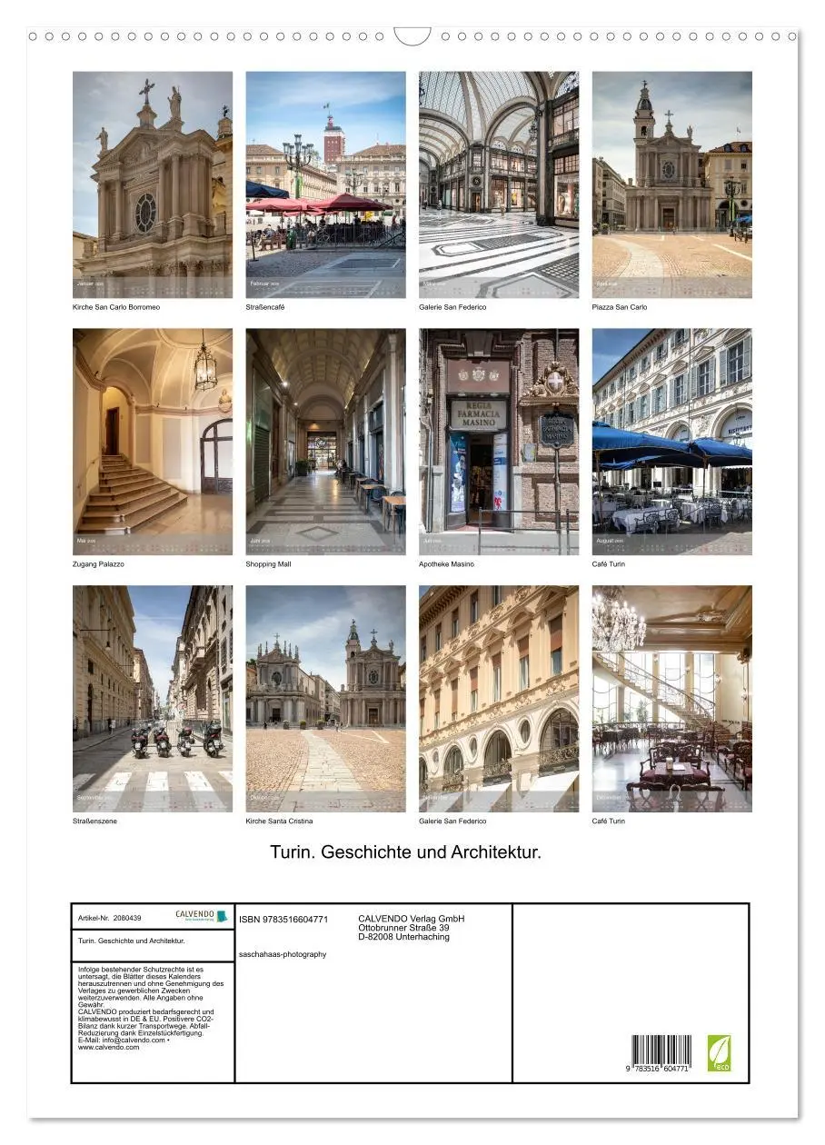 Bild: 9783516604771 | Turin. Geschichte und Architektur. (Wandkalender 2026 DIN A2 hoch),...
