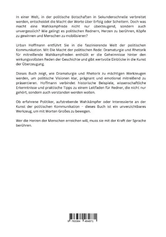 Rückseite: 9783384484871 | Die Macht der politischen Rede | Urban Hoffmann | Taschenbuch | 292 S.