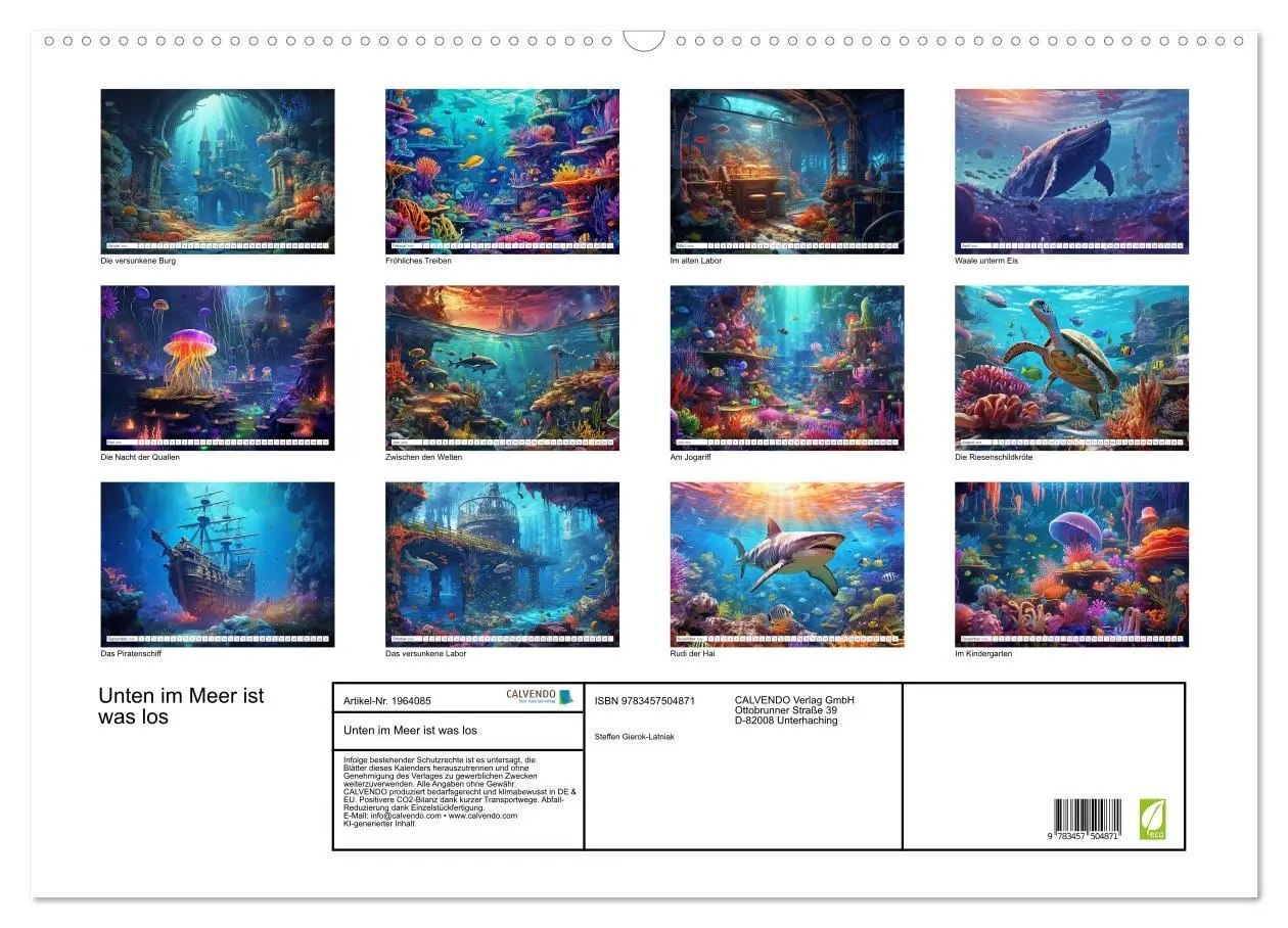 Bild: 9783457504871 | Unten im Meer ist was los (Wandkalender 2026 DIN A2 quer), CALVENDO...