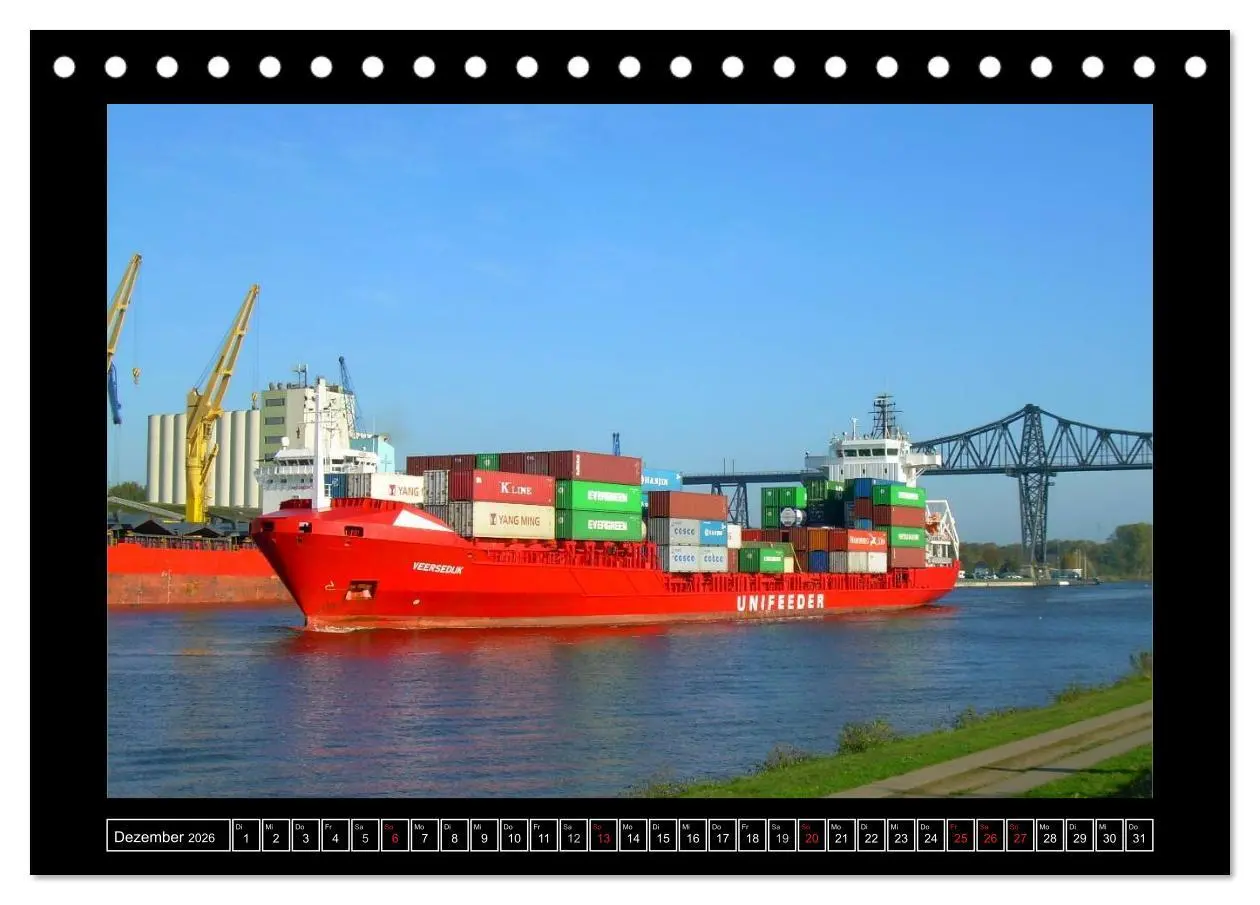 Bild: 9783516144871 | Containerschiffe (Tischkalender 2026 DIN A5 quer), CALVENDO...