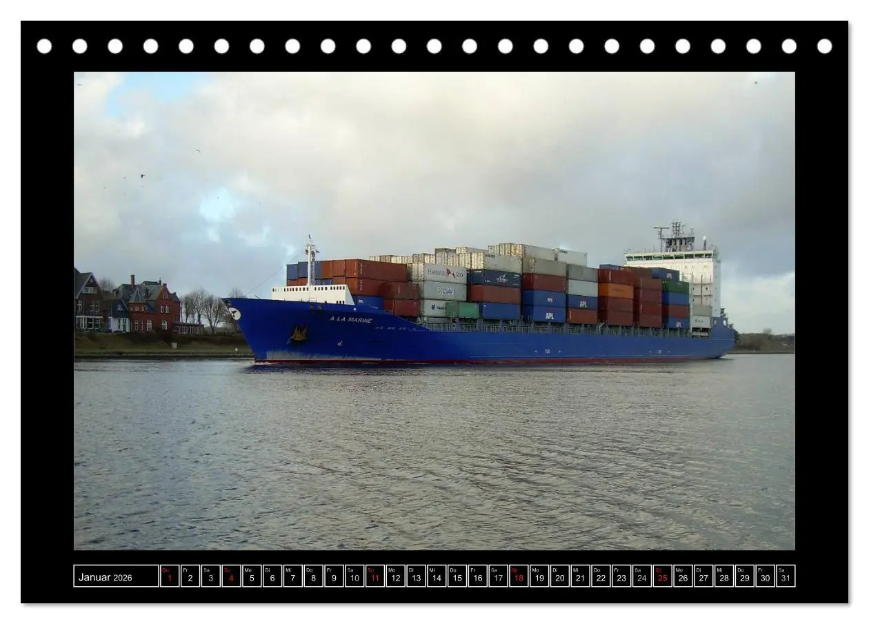 Bild: 9783516144871 | Containerschiffe (Tischkalender 2026 DIN A5 quer), CALVENDO...