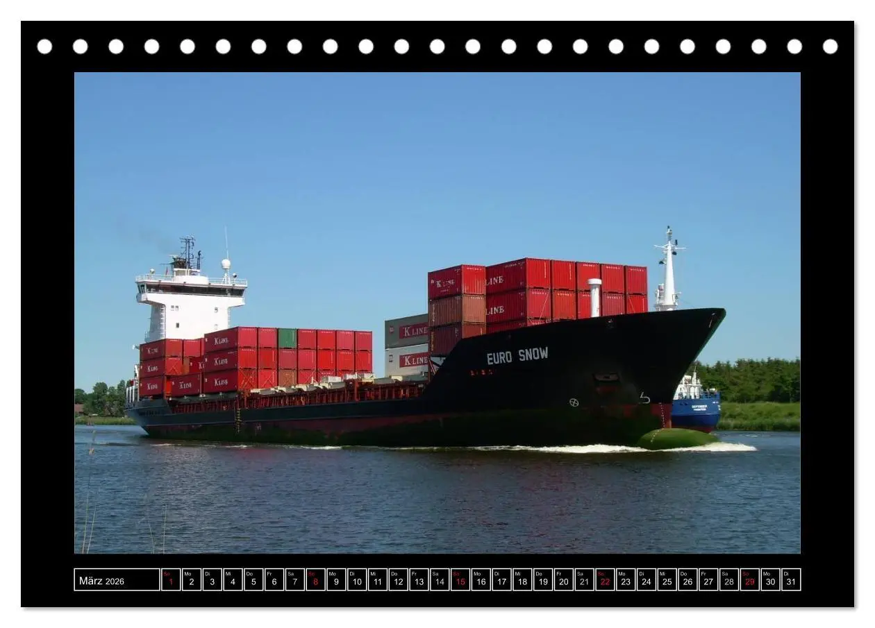 Bild: 9783516144871 | Containerschiffe (Tischkalender 2026 DIN A5 quer), CALVENDO...