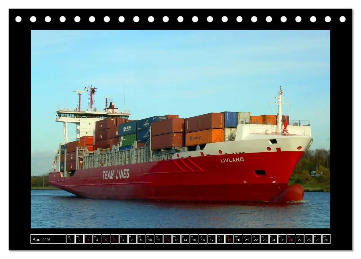 Bild: 9783516144871 | Containerschiffe (Tischkalender 2026 DIN A5 quer), CALVENDO...