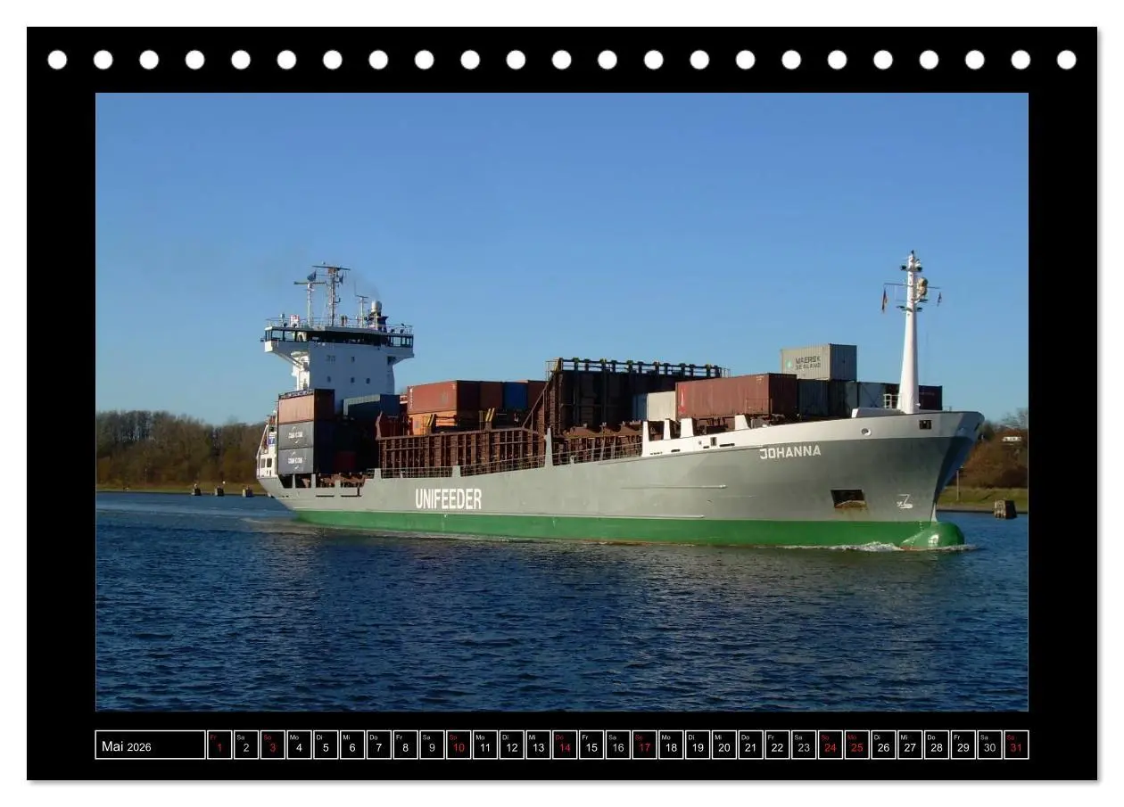 Bild: 9783516144871 | Containerschiffe (Tischkalender 2026 DIN A5 quer), CALVENDO...