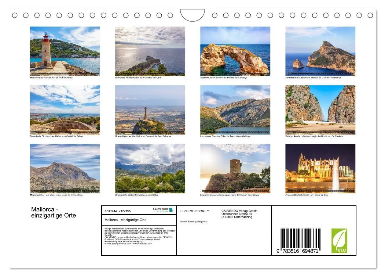 Bild: 9783516694871 | Mallorca - einzigartige Orte (Wandkalender 2026 DIN A4 quer),...